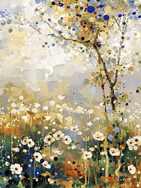 Kleurrijk modern en abstract landschap van Japandi Art Studio