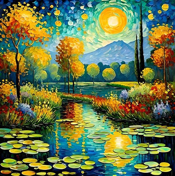 Nénuphars la nuit par Gert-Jan Siesling