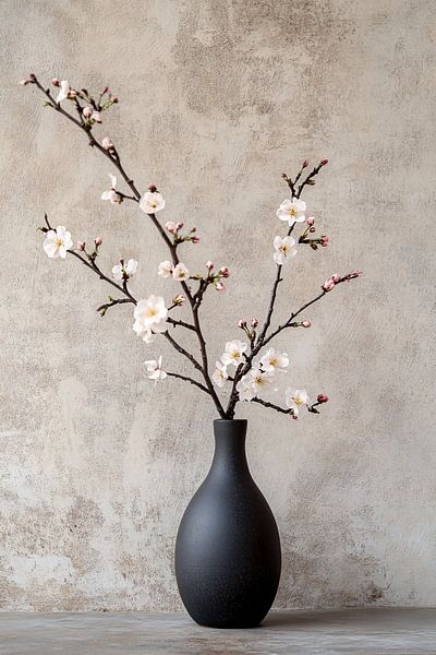 Minimalist blossom branch in vase by Imperial Art House
