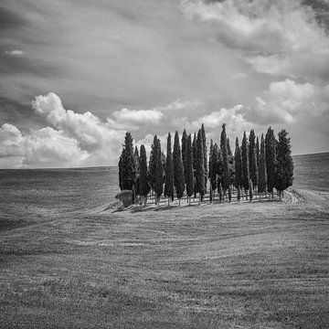 Italië in vierkant zwart wit, Toscane sur Teun Ruijters