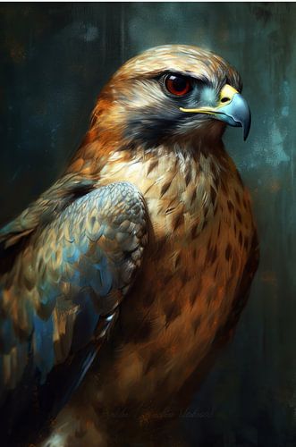 Le regard intense d'un faucon