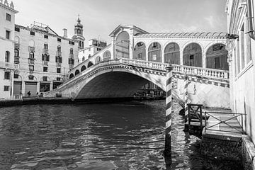 Rialto brug Venetië zwart wit