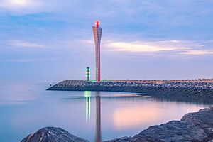 Radarturm in Ostende | Landschaft | Nachtfotografie