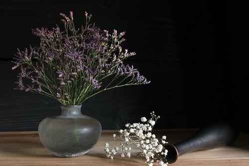 Still life with colourful flowers