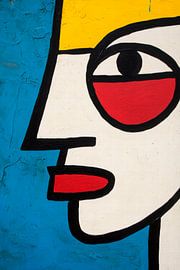 Bunte geometrische Gesichtsdarstellung von Poster Art Shop