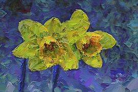 Frühlingserwachen in Gelb und Blau von Photoart-Naegele