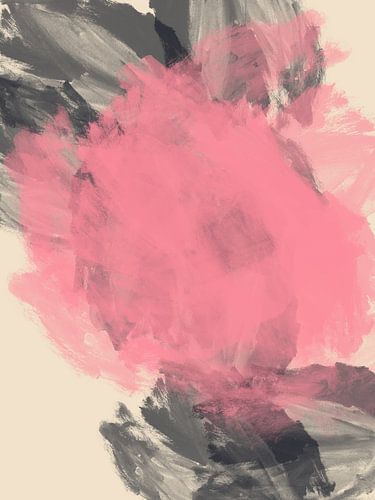 Modern abstract schilderij in roze