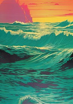 Waves Poster Pop Art by Niklas Maximilian