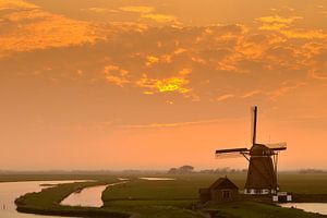 Molen 'Het Noorden' op Texel tijdens zonsondergang van Sjoerd van der Wal Fotografie