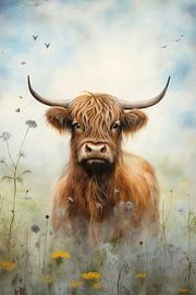 Scottish Highlander in the Meadow by Whale & Sons