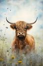 Scottish Highlander in the Meadow by Whale & Sons thumbnail