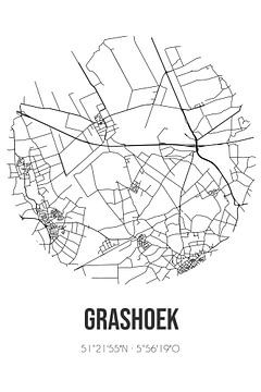 Grashoek (Limburg) | Landkaart | Zwart-wit van Rezona