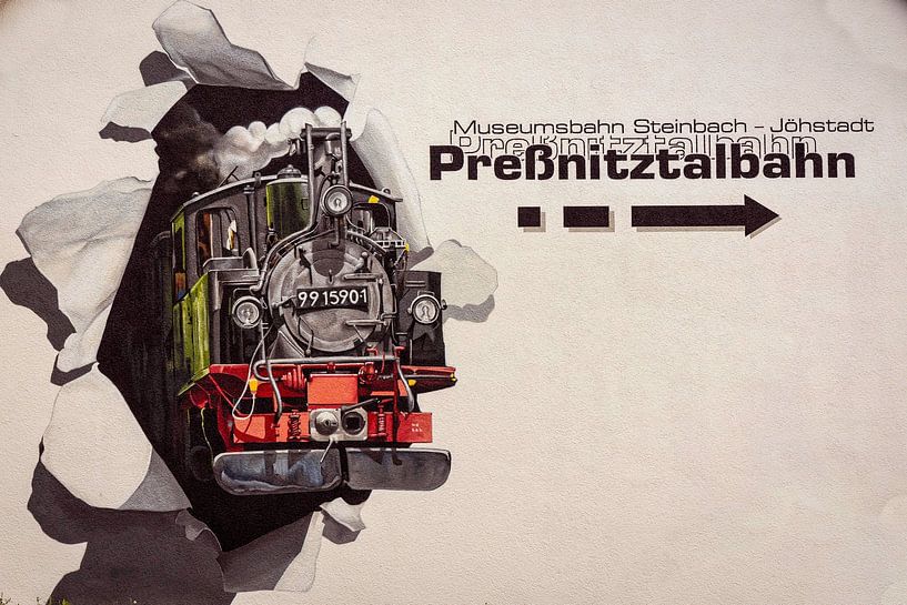 Wandgemälde Pressnitztalbahn von Rob Boon