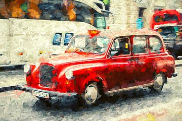 Iconic London Taxi - Impressionist Style by Joseph S Giacalone Photography