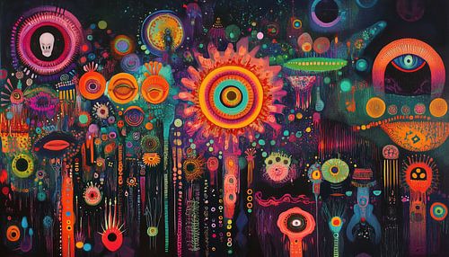 Zomerkleuren in de nacht panorama