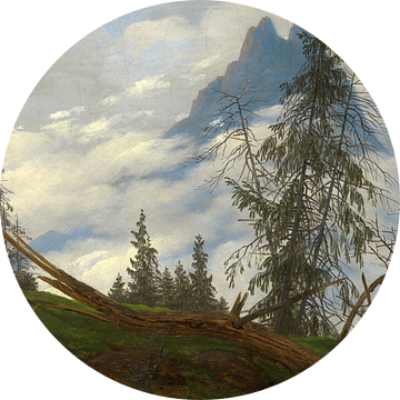 Bergtop met drijvende wolken, Caspar David Friedrich - ca. 1835