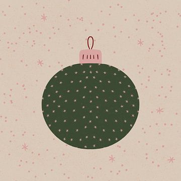 Kerstbol met sneeuwvlokken van Angela Minca