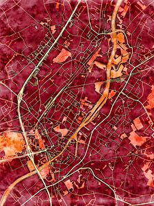 Karte von Oudenaarde im stil 'Amber Autumn'