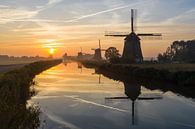 Windmühle bei Sonnenaufgang von Menno Schaefer Miniaturansicht