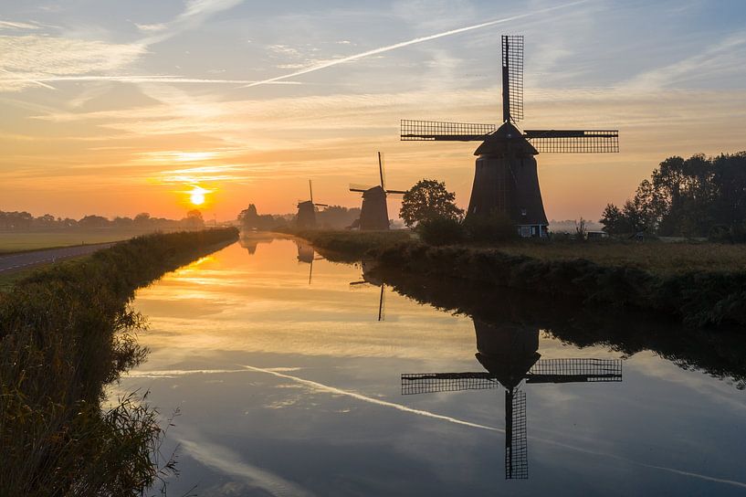 Windmühle bei Sonnenaufgang von Menno Schaefer