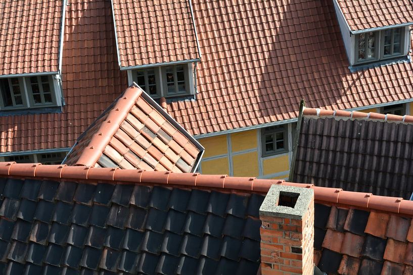 View of the roofs of the historic old town of Quedlinburg by Heiko Kueverling