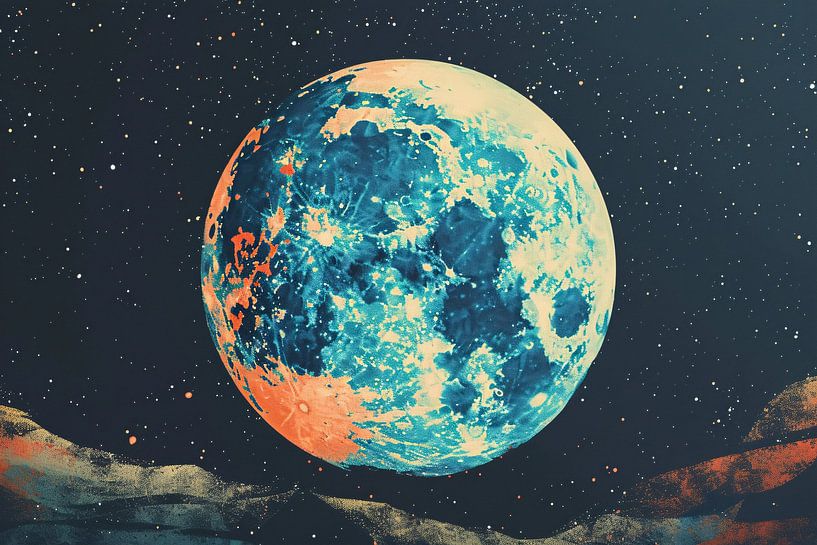 Terre avec des étoiles en style abstrait par Imperial Art House
