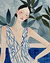 Give me summer, portrait in blue by Carla Van Iersel thumbnail