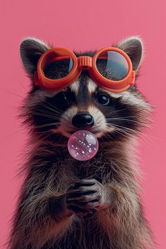 Bubblegum Fun: Raccoon 3 by ByNoukk