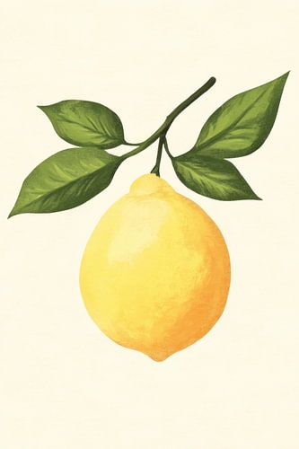 Citroen met groene blaadjes