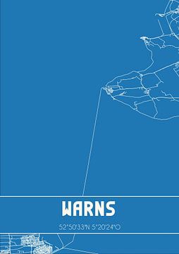 Blauwdruk | Landkaart | Warns (Fryslan) van Rezona