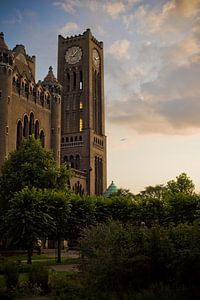 Die Kathedrale St. Bavo bei Sonnenuntergang von Jasper van der Meij