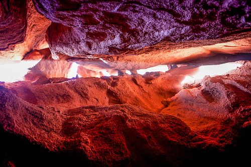 Red rock crevice in the Quebrada de Cafayate in Salta, Andes Mountains in Argentina, South America