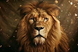 Löwenkopf in Großaufnahme von Art & Soul Creations