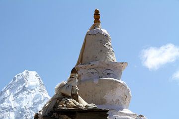 Stupa bij de Ama Dablam van Gerhard Albicker