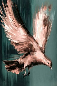 Pigeon in flight by Franka Poulain