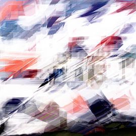 Abstrakt in rot weiß blau