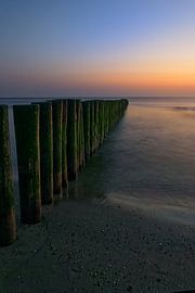 Coucher de soleil sur la côte néerlandaise près de Burgh-Haamstede