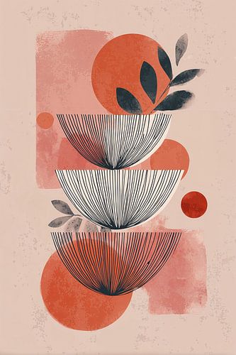 Abstract Japanese bowl shapes in Terracotta no. 5