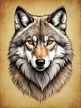 The Alpha wolf, a portrait by H.Remerie Photography and digital art