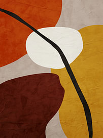 Abstrakte, organisch-geometrische moderne Kunst in Erdtönen von Online Arts