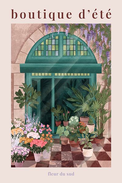 French flower shop poster by Goed Blauw