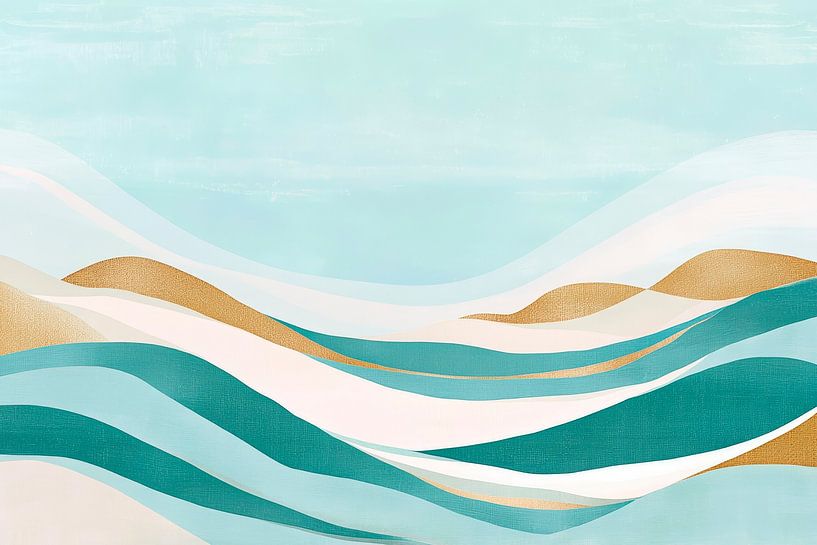 Sanfte Wellen in Pastell - Harmonie der Farben von Poster Art Shop