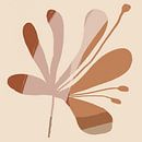 Abstract minimalistisch botanisch. Bloem in terra en roze. van Dina Dankers thumbnail