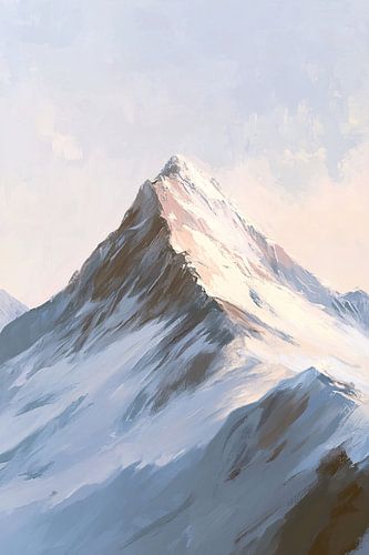 Besneeuwde berg in zachte kleuren