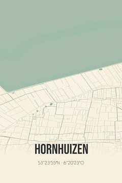 Vintage landkaart van Hornhuizen (Groningen) van Rezona