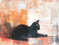 Schwarze Katze, Öl