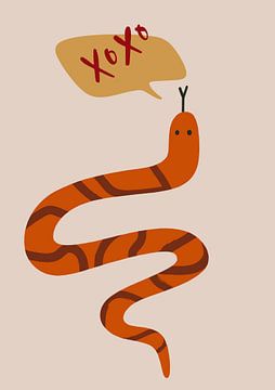 Illustration snake xoxo by Studio Allee
