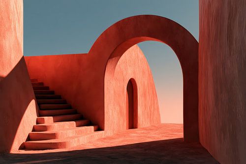 poort met trap minimalistische kunst