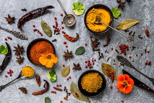 Kruiden en specerijen op metaal, herbs on metal 2