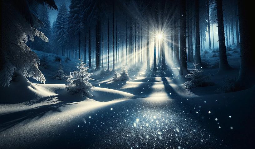 Sparkling winter dream in fir green by artefacti